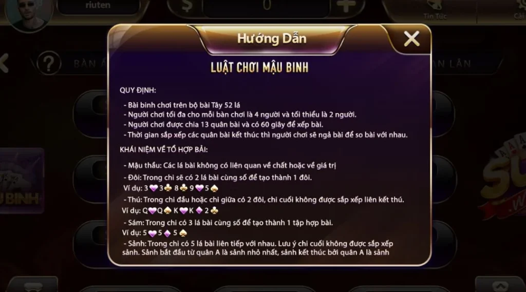 Tìm Hiểu Luật Chơi Mậu Binh Sunwin